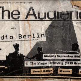 Radio Berlin's first show! Opening for The Audience (San Fran, pre-Vue) at The Sugar Refinery in Vancouver, 28 September 1998.